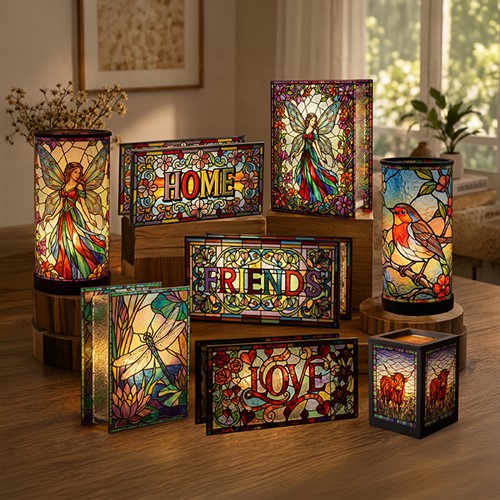 Stained Glass Tealights & Lamps