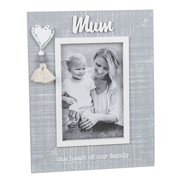 Cool Grey Tassel Frame Mum