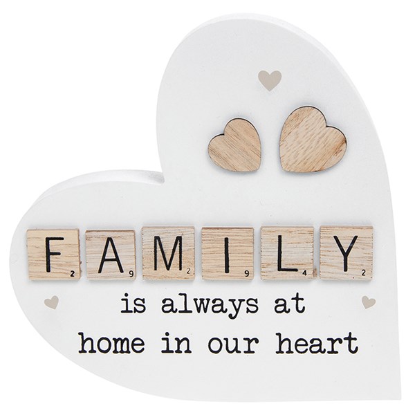 Scrabble Sentiment Standing Heart Family