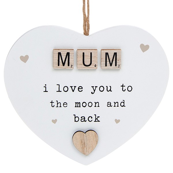 Scrabble Sentiment Hanging Heart Mum