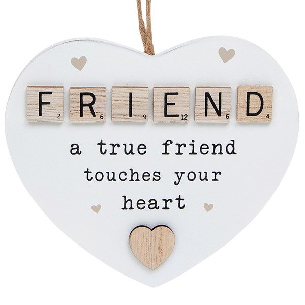 Scrabble Sentiment Hanging Heart Friend