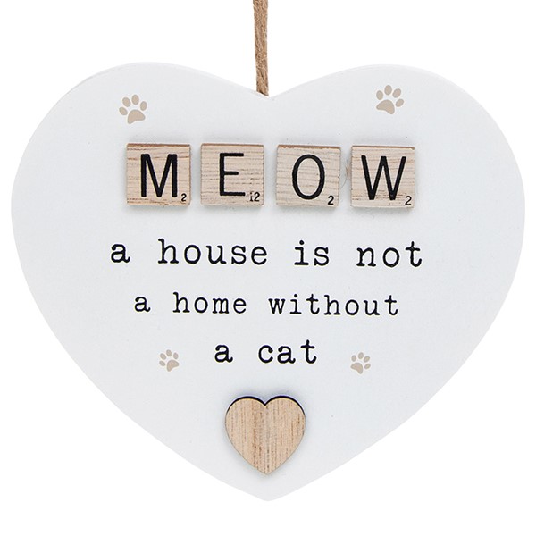 Scrabble Sentiment Hanging Heart Meow