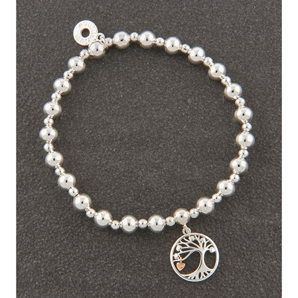 Two Tone Tree Dangly Heart Bracelet