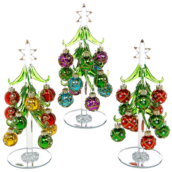 Deco Glass Tree Jewel Baubles Medium