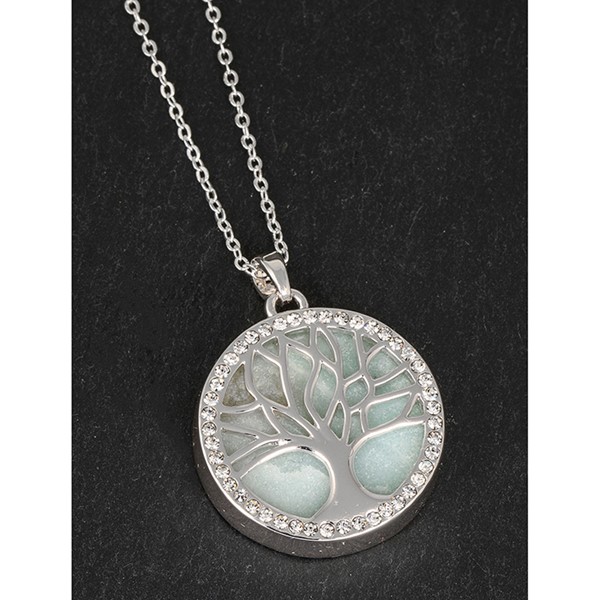 Equilibrium Silver Plated Amazonite Tree of Life Necklace