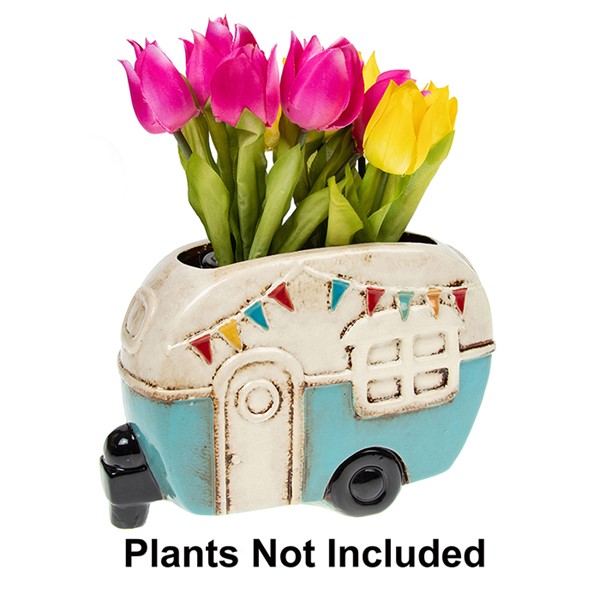 Village Pottery Caravan Planter Pot Blue