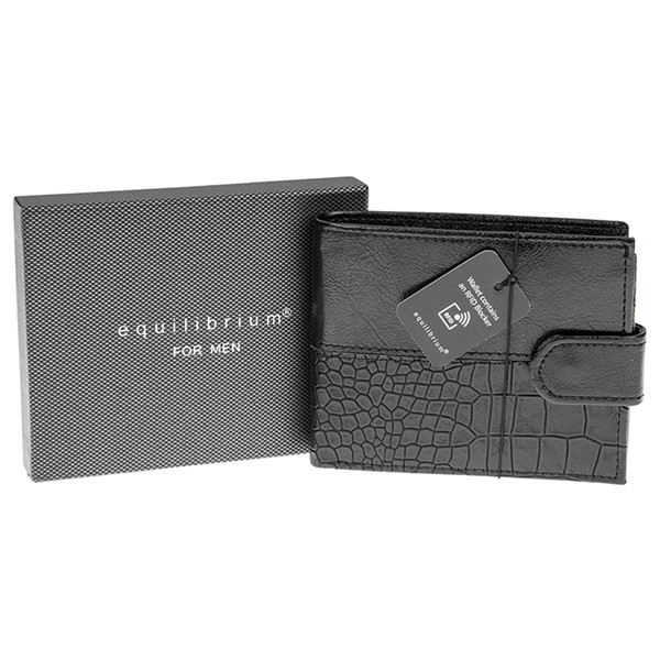 EQ For Men RFID Modern Wallet Black
