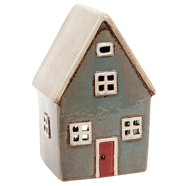 Village Pottery Dark Grey House Tealight