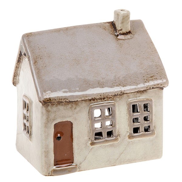 Village Pottery Light Grey House Tealight