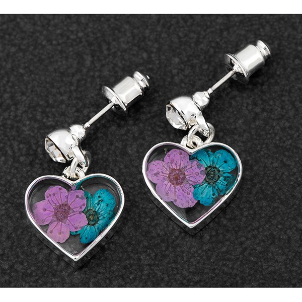 Eternal Flowers Dangle Earrings Heart