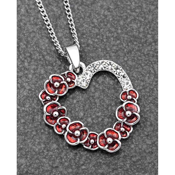 Poppy Diamante Heart Necklace