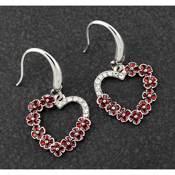 Poppy Diamante Heart Earrings