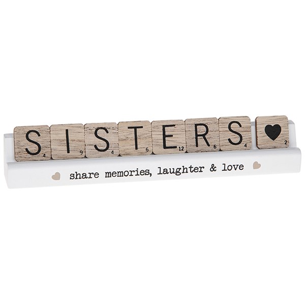 Scrabble Table Plaque Sisters