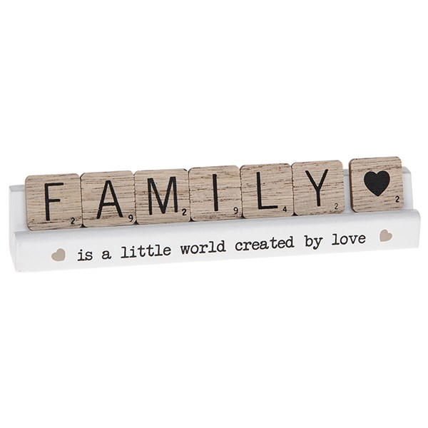 Scrabble Table Plaque Family