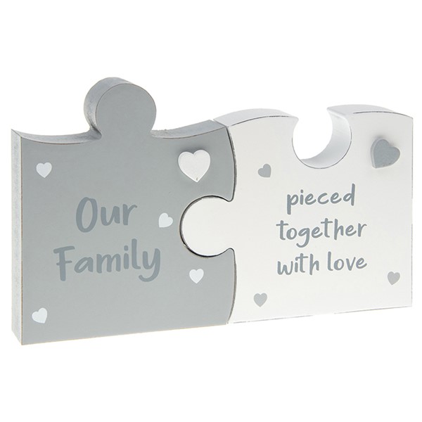 Jigsaw Words Double Plaque Family