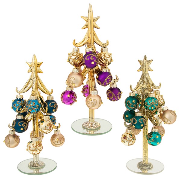 Deco Glass Tree Decadent Tones Medium