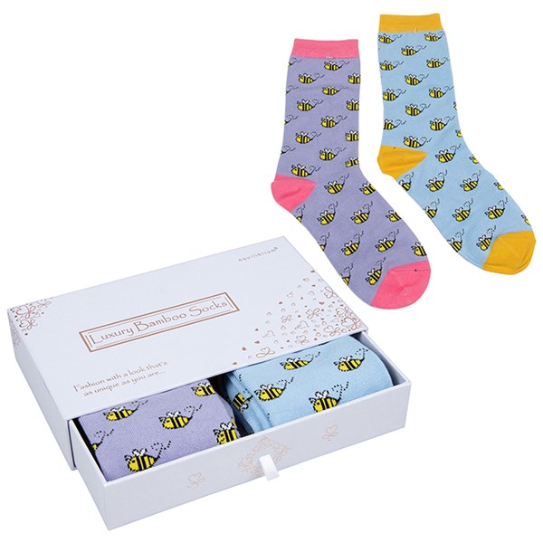 Bamboo Socks Gift Box Busy Bee