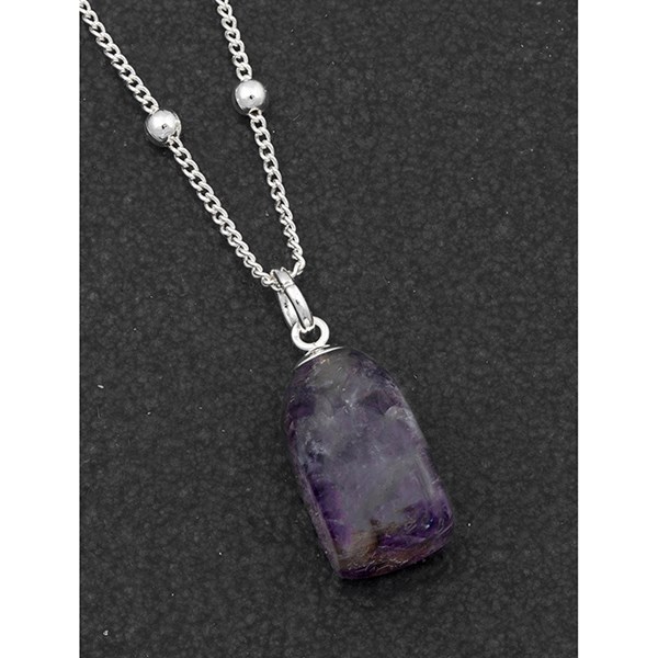 Gemstone SP NQ Necklace Amethyst