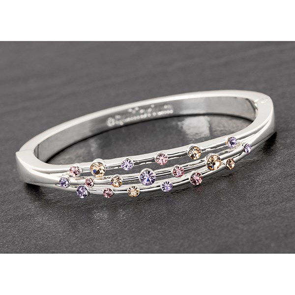 Elegant Pastel Silver Plated Split Bangle