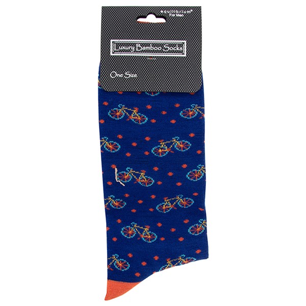 Men's Bamboo Socks Cycle Blue