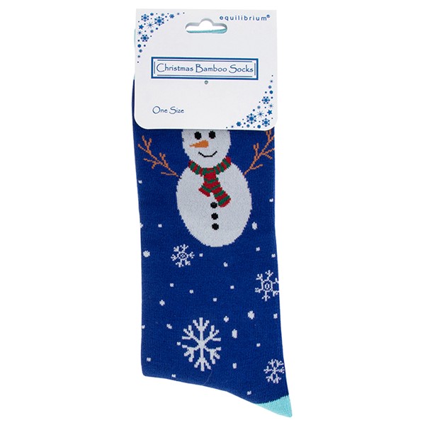 Men's Xmas Bamboo Socks Snowman