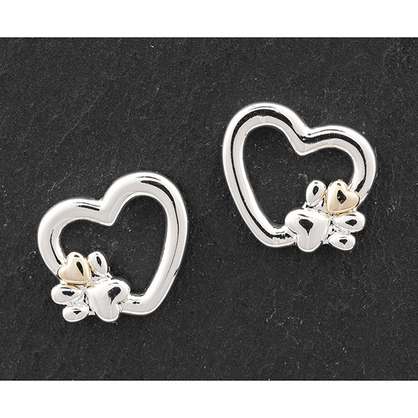 Furry Contemporary Two Tone Paw Print Earrings