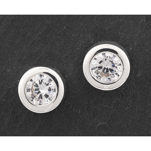 Pure Elegance Chic Silver Plated Stud Earrings