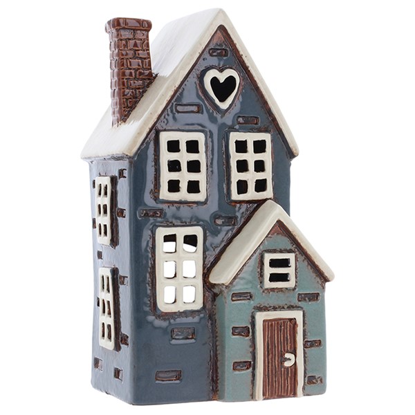 Village Pottery Porch House Navy Tealight