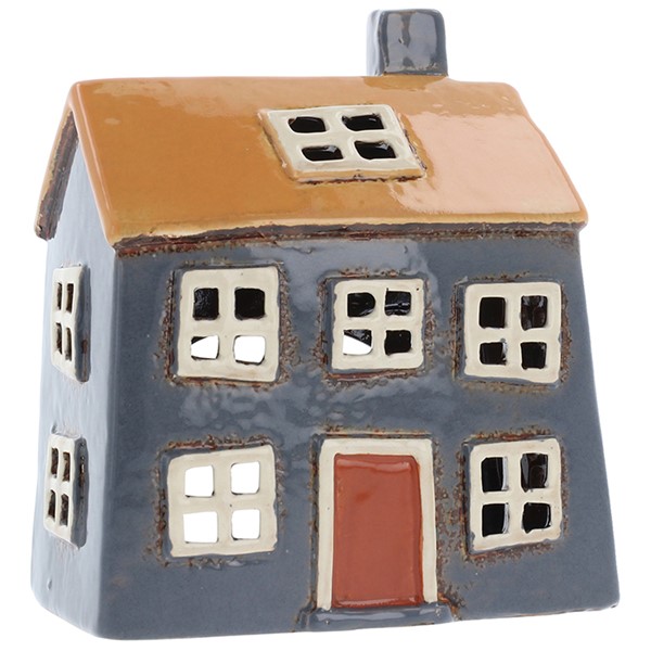 Village Pottery Bright Blue & Yellow Tealight