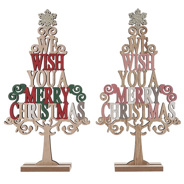 Xmas Craft Laser Wish You Tree Assorted