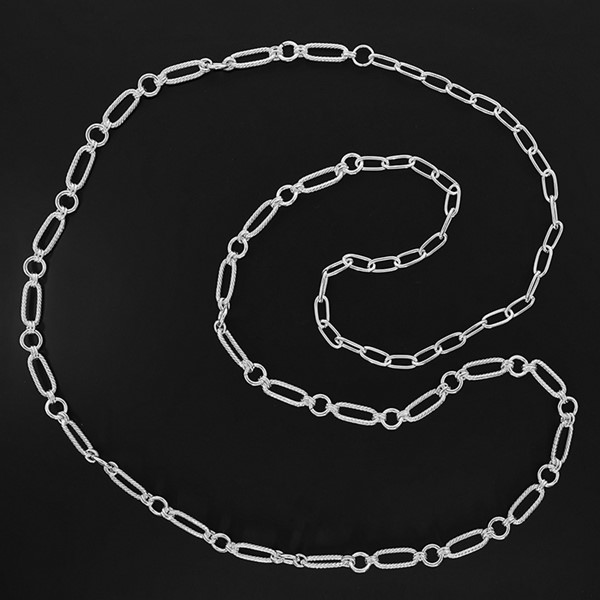 Contemporary Long Silver Plated Eternity Necklace