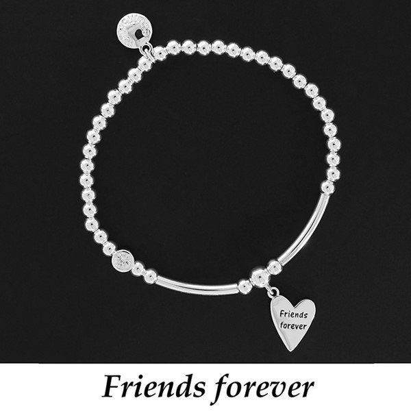 Modern Silver Plated Message Bracelet Friends