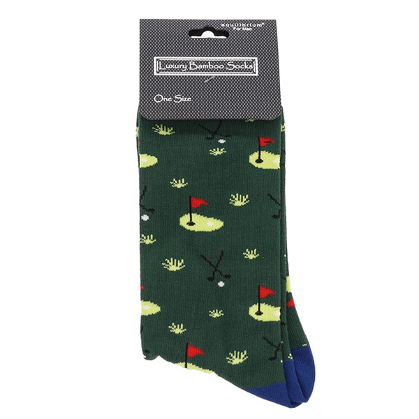Men's Bamboo Socks Golf Green