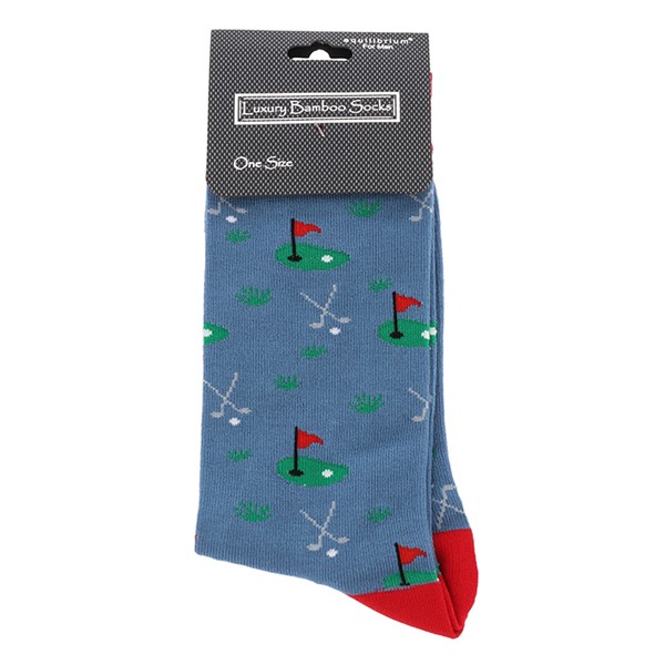 Men's Bamboo Socks Golf Blue