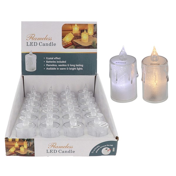 LED Acrylic Candle Warm/Bright