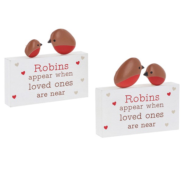 Robins Appear Table Plaque