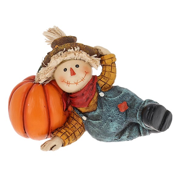 Harvest Scarecrow Lying Pumpkin