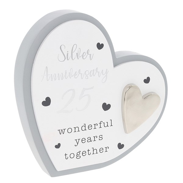 Celebration Heart Plaque 25th Anniversary
