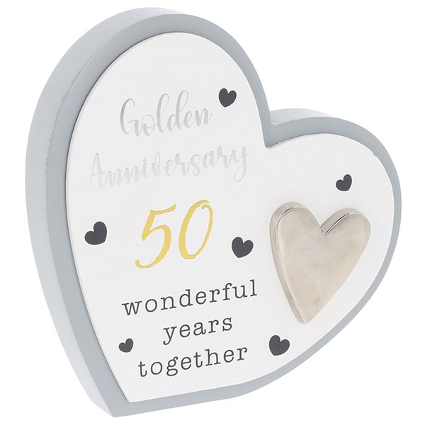 Celebration Heart Plaque 50th Anniversary
