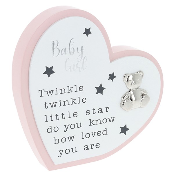 Celebration Heart Plaque Baby Girl