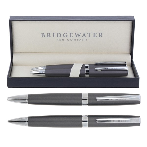 Bridgewater Hereford Grey & Chrome Ball Pen & Pencil Set