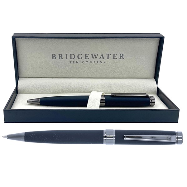 Bridgewater Galway Black Rubber Grip & Gunmetal Trim Ball Pen