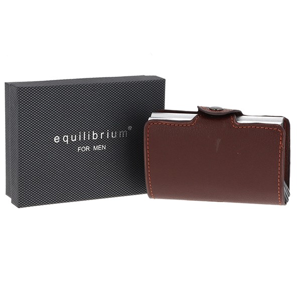 EQ For Men Pop Up Credit Card Holder Brown