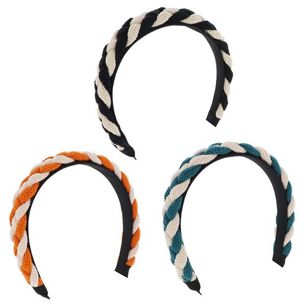 Two Tone Knit/Plaited Headband