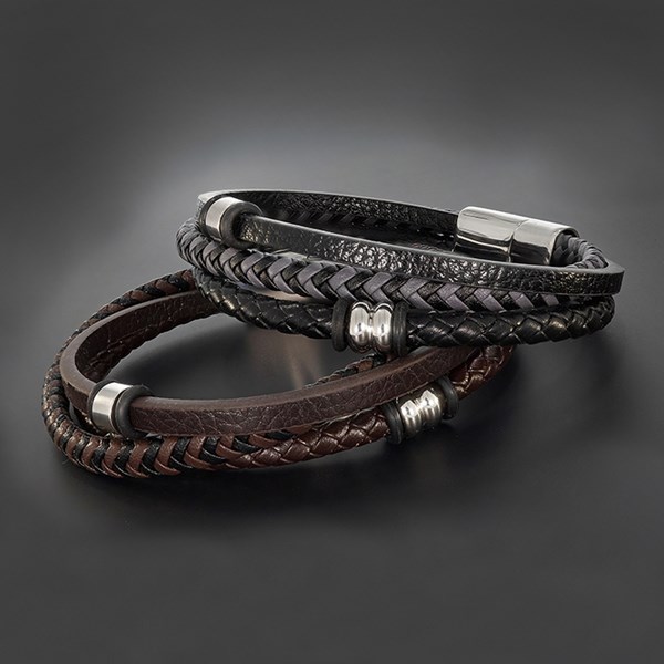 EQ For Men 3 In 1 Leather Bracelet
