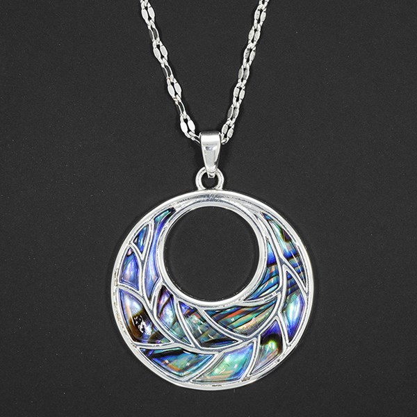 Paua Shell Silver Plated Elegance Necklace