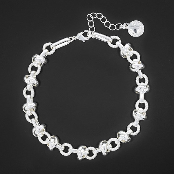 Contemporary Silver Plated Rings Bracelet