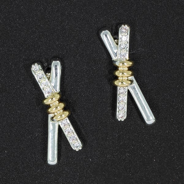 Kiss Collection Modern Two Tone Kiss Earrings