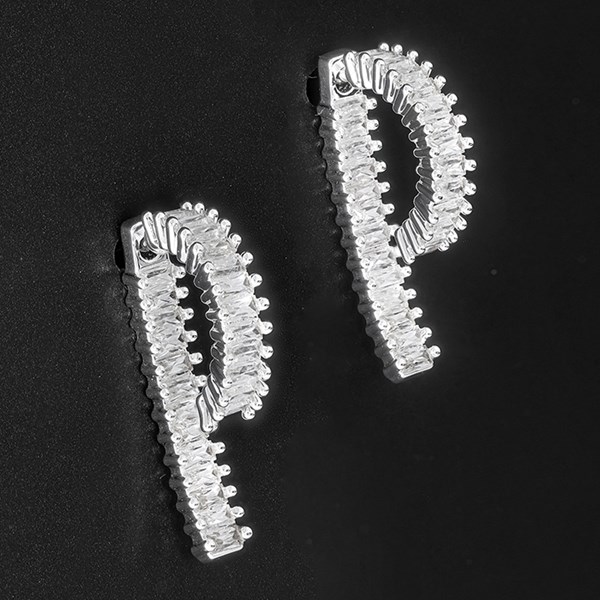 Modern Glam Lines Silver Plated Earrings