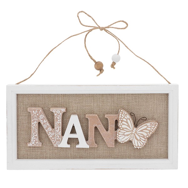 Papillon Hanging Word Plaque Nan